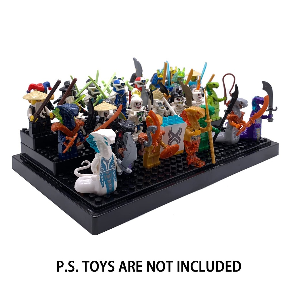Display Case for Minifigure Action Figures Blocks, Box Storage Black