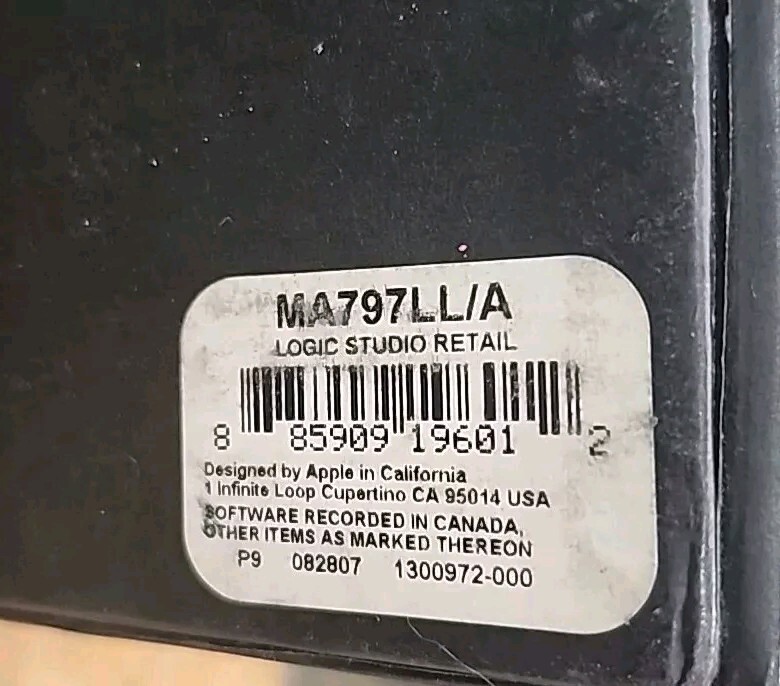 Apple Logic Studio Academic (MA797LL/A) Box Only