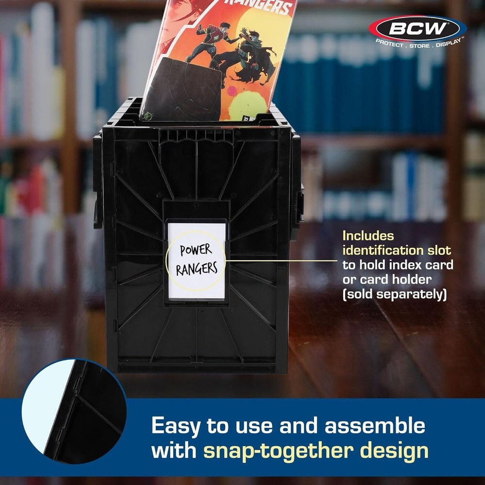 1 BCW BLACK Short Comic Book Bin - Heavy Duty Acid Free Plastic Stackable Box