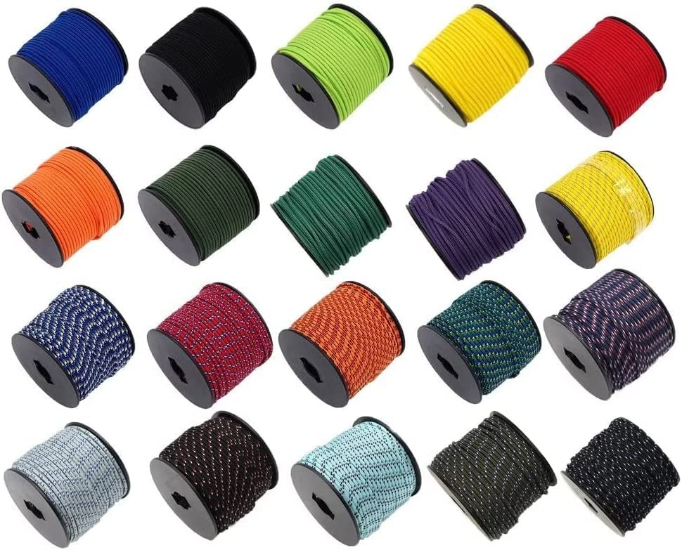 1/8in(3mm) 164ft Nylon Rope Solid Braided Cord 5 Stands Paracord Thin String ...