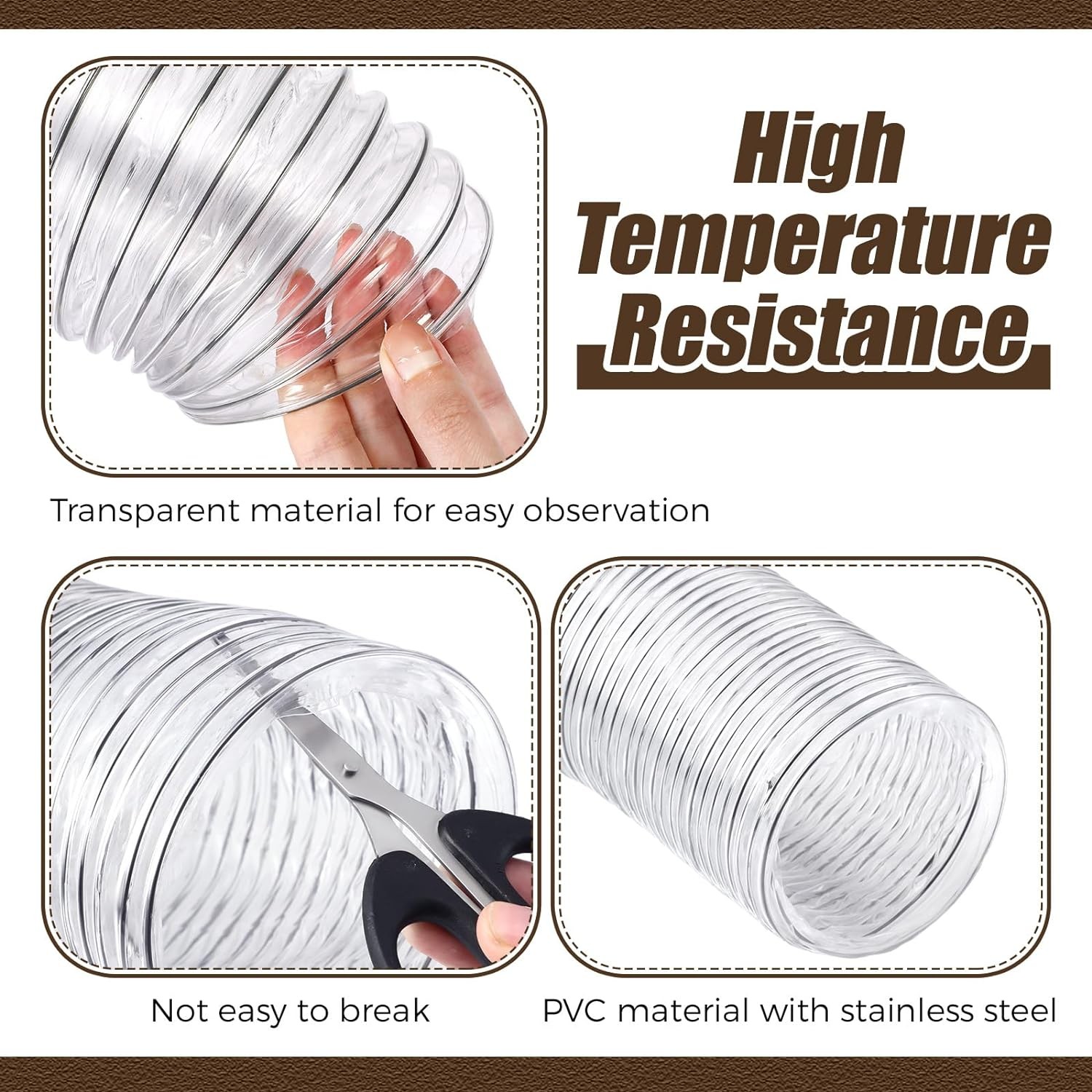 4 x 40' Flexible PVC Dust Collection Hose, Heavy Duty Dust Debris, Fume Collecti