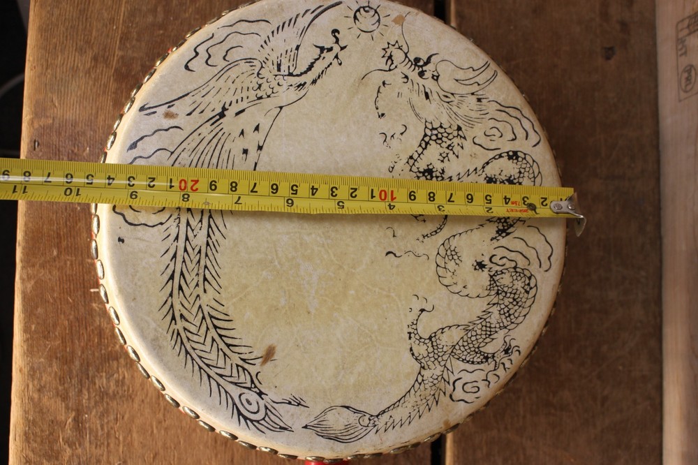 Vintage Two Sided Hand Drum, Dragons #R3735
