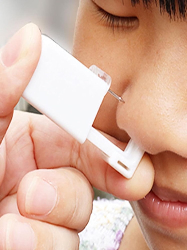 At-Home Nose Piercing Kit with Comfortable Built-In Stud - White Elegance