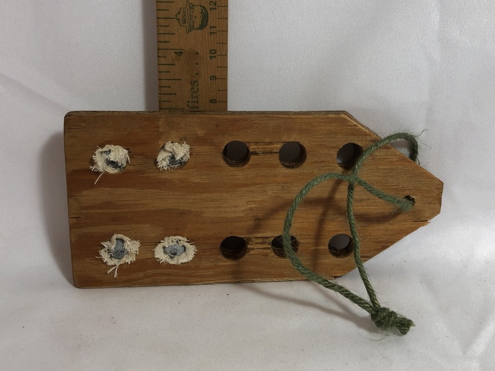 HANDMADE MUZZLELOADER ROUND BALL LOADING BLOCK ~ .45 CAL, 10 ROUNDS