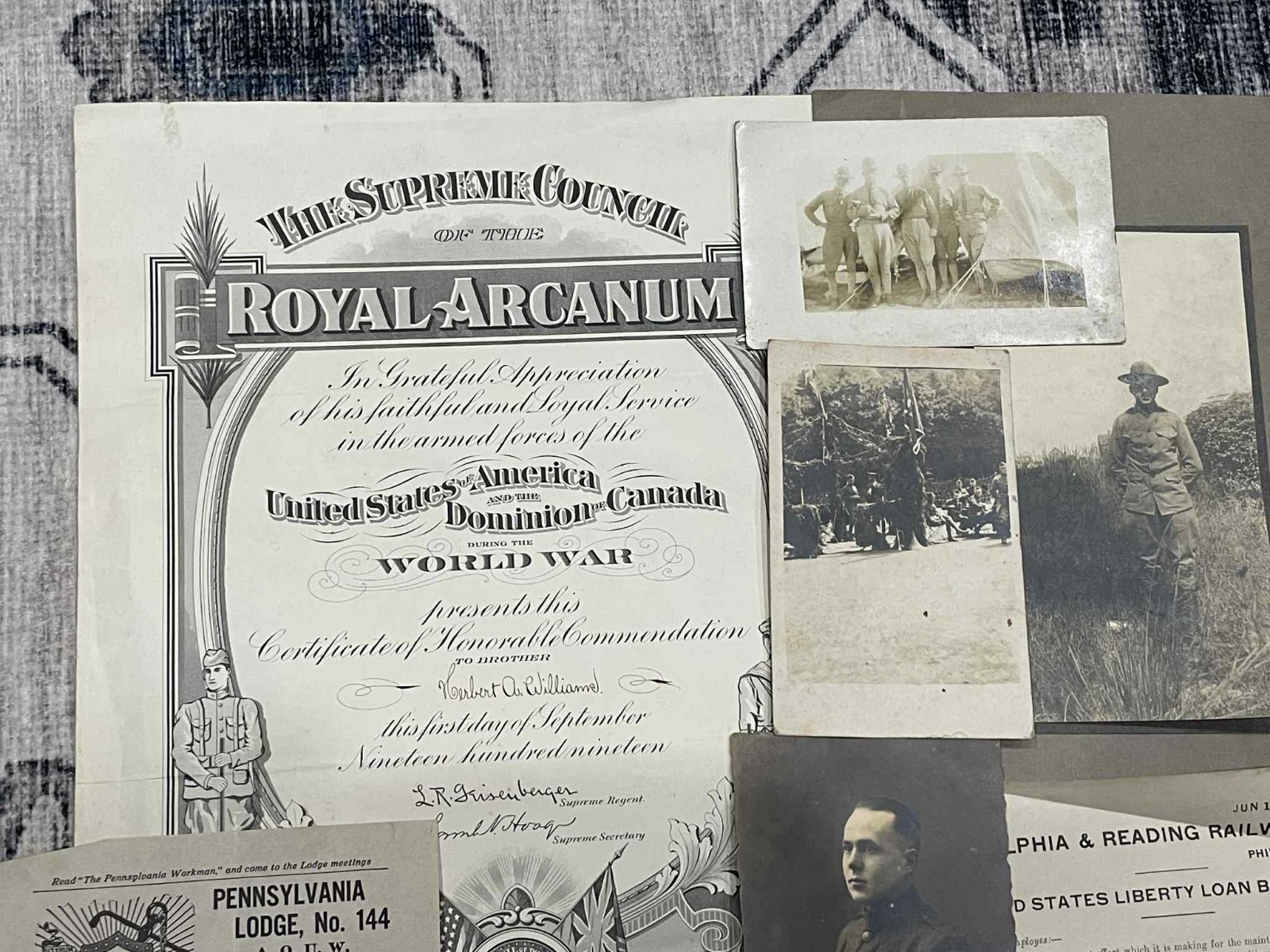 WW1 WWI US Army Military Solider GI Grouping 16th Infantry Division AEF WOUNDED