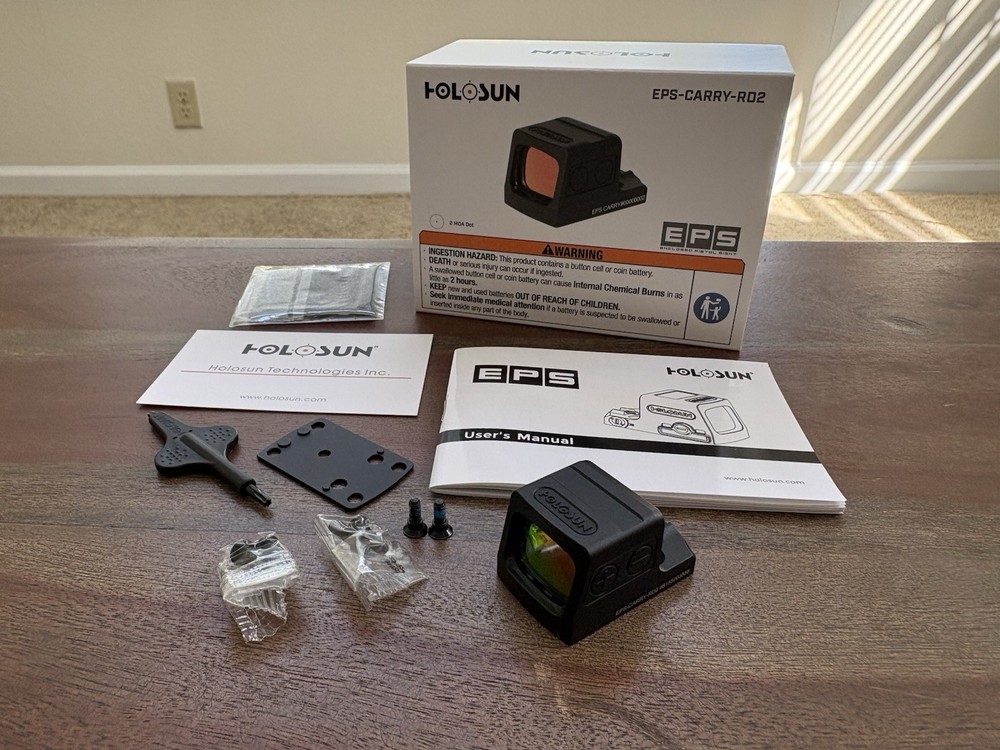 HOLOSUN EPS-CARRY-RD2 Red Dot Sight 2 MOA Dot Enclosed MRS