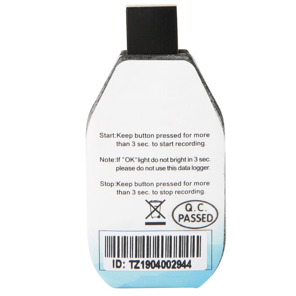 Temperature Data Logger Single Use PDF Report USB Port 10000 Points