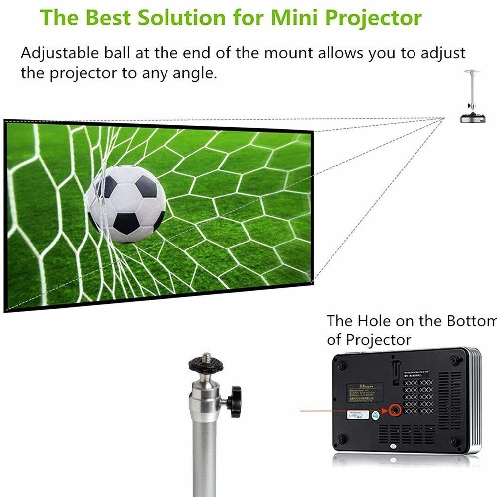 18/22cm Universal LCD DLP Mini Projector Ceiling Wall Mount Bracket Aluminium