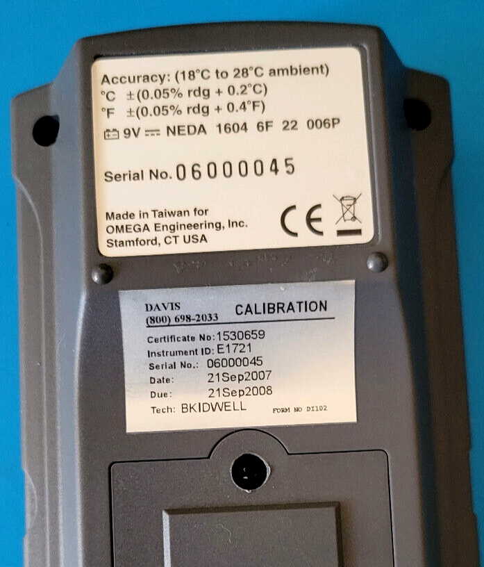 Omega HH505 RTD Thermometer Hand Held Powers On Untested No Probes