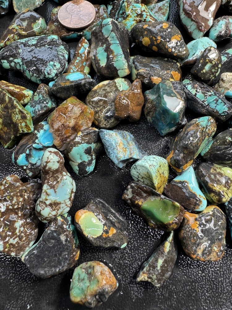 One Pound stabilized Turquoise small nuggets assorted mine free shipping