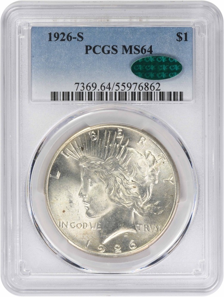 1926-S Peace Silver Dollar MS64 PCGS (CAC)