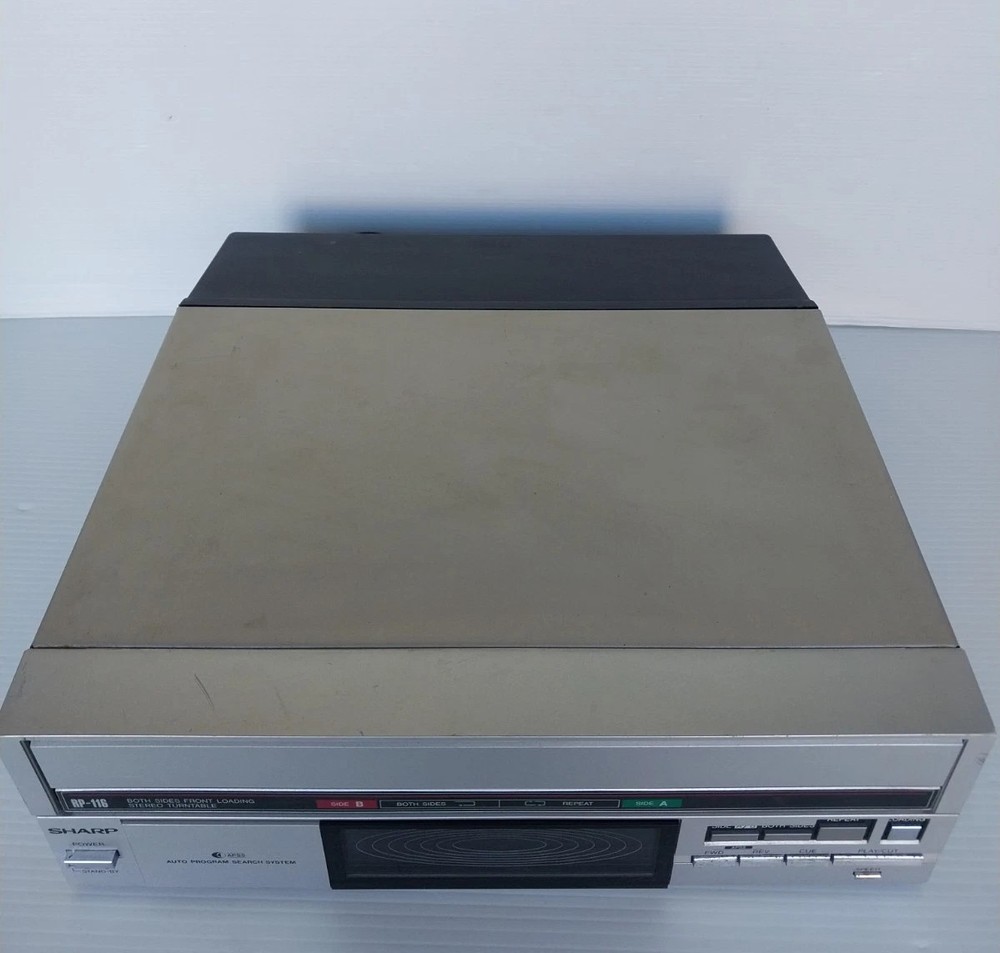 Vintage Sharp Automatic Turntable Front Loading Plays Both Sides RP-116 Japan