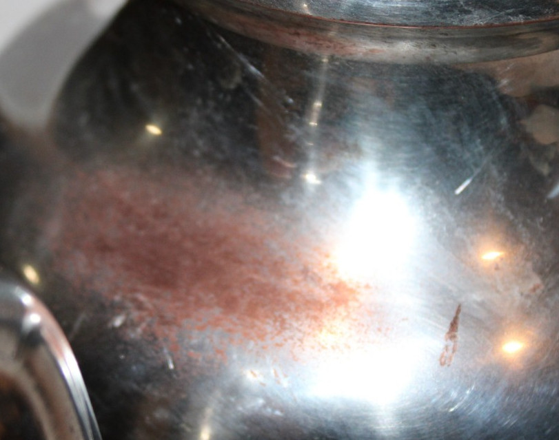 VTG Birmingham Silver Co silver on copper silverplated ornate teapot 4 legs