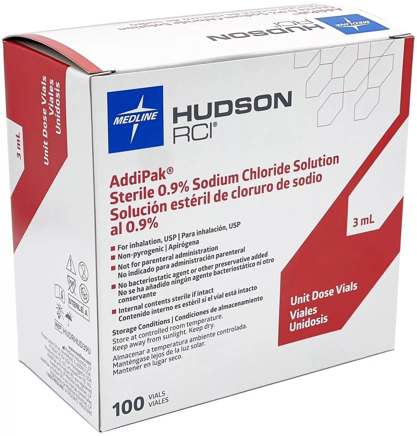 Addipak Sterile Saline Solution 0.9% 3ML (Box Of 100) New Sealed Ships Today