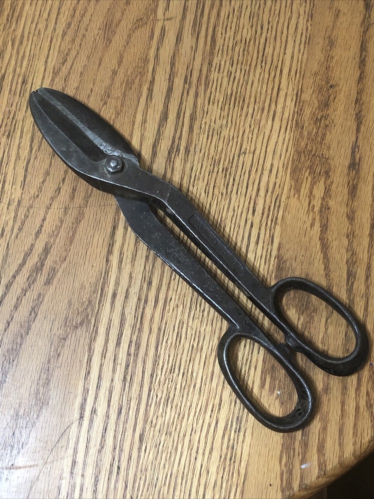 Vintage Easycut Tin Snips & Shears Solid Steel 11" Cutters !