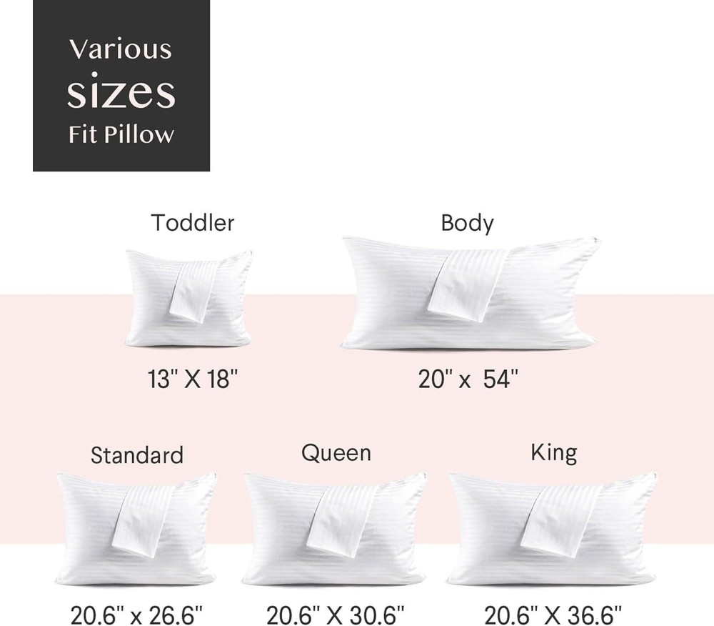 Breathable 600 Thread Count Cotton Pillow Protector Set - Standard Size, 4 Pack