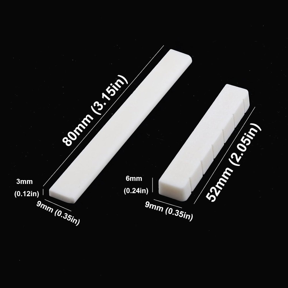 Natural Bone Bridge Saddle and Nut for Classical Guitars – Lightweight & Durable