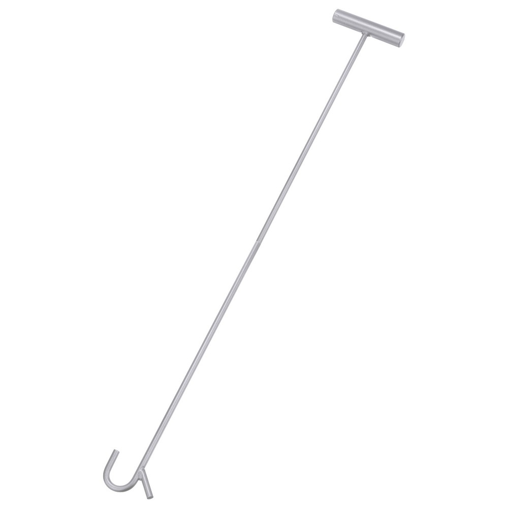 Wheel Pin Puller Hook 31.5" A3 Steel for Pulling Manhole Covers, Silver