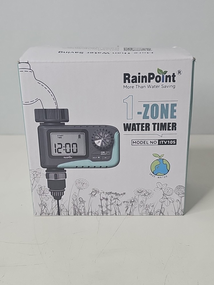 Rainpoint 1-Zone Water Timer ITV105 Water/Rustproof Rain Delay Watering