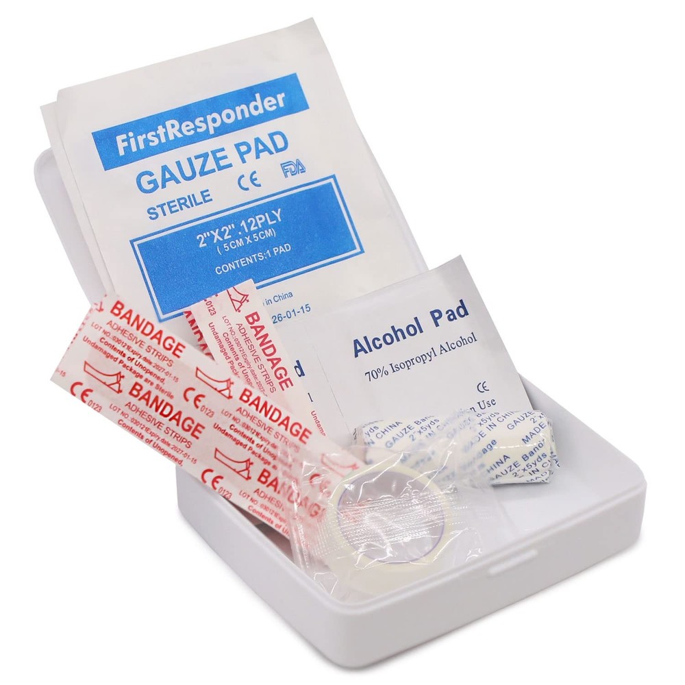DMI First-Aid Kit, Mini 20-Piece Small and Compact 20 Piece, White