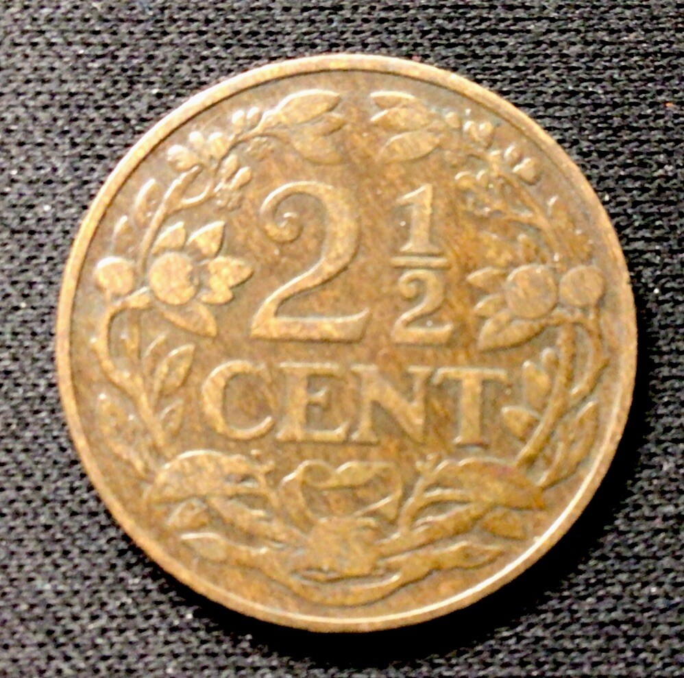 1916 Netherlands 2 1/2 Cent! ENN Coins