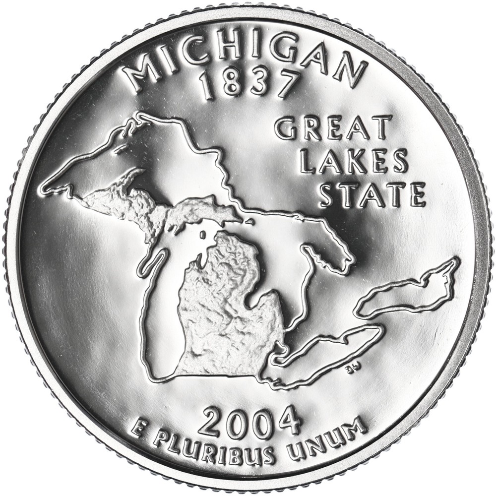 2004 S State Quarter Michigan Gem DCam Proof CN-Clad