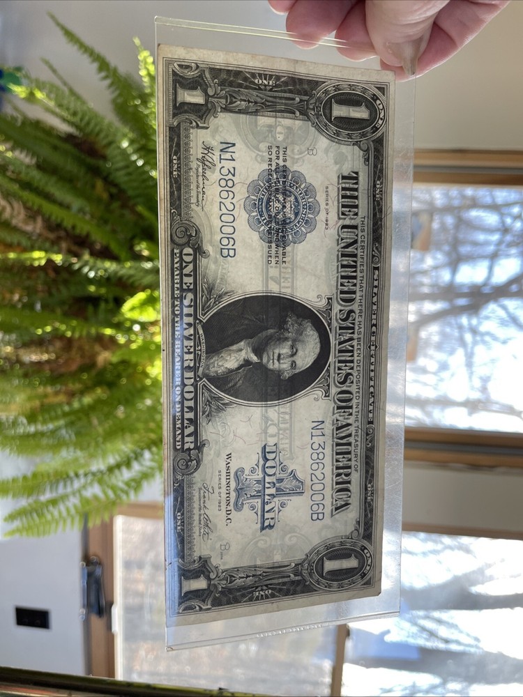 1923 ONE SILVER DOLLAR HORSE BLANKET SILVER CERTIFICATE LARGE SIZE US MINT NOTE