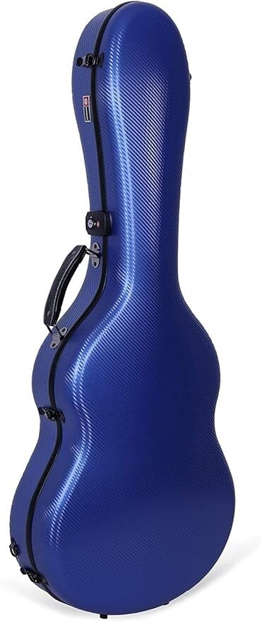 Crossrock Poly Carbon fits 4/4 Classical Guitars, Anti-Scratch Flight Case Blue