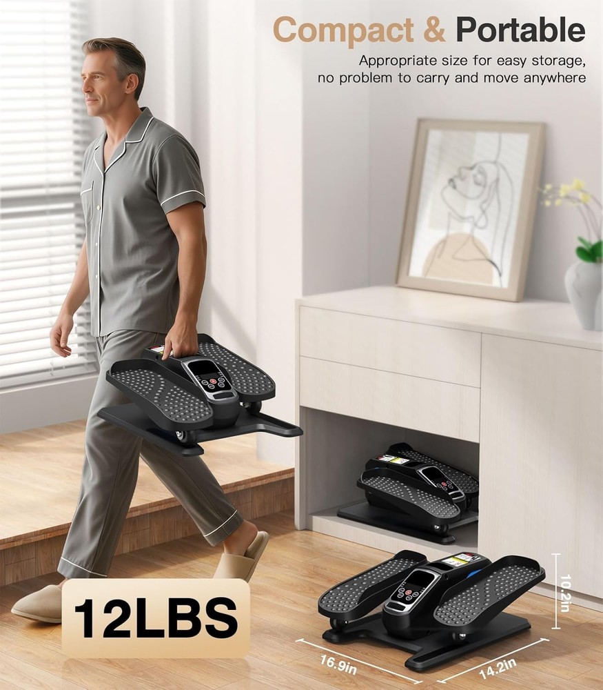 Portable Under Desk Elliptical Machine - Electric Exerciser with Remote Control
