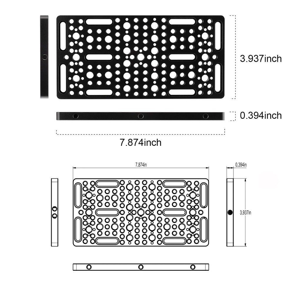 Multi-Function Camera Cheese Plate with 1/4 3/8 Threads Switching Plate