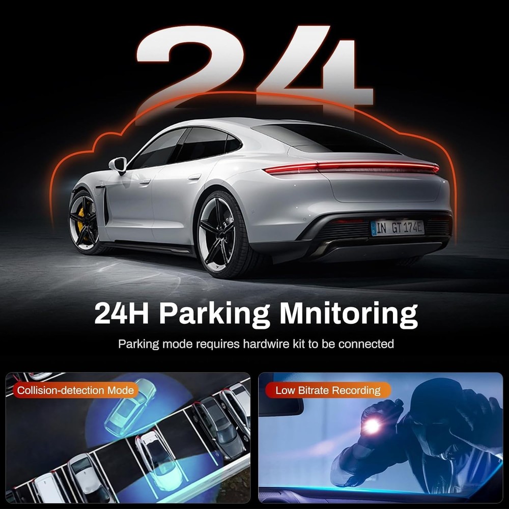 Wireless 2.5K Dash Cam with App Control & Night Vision Technology