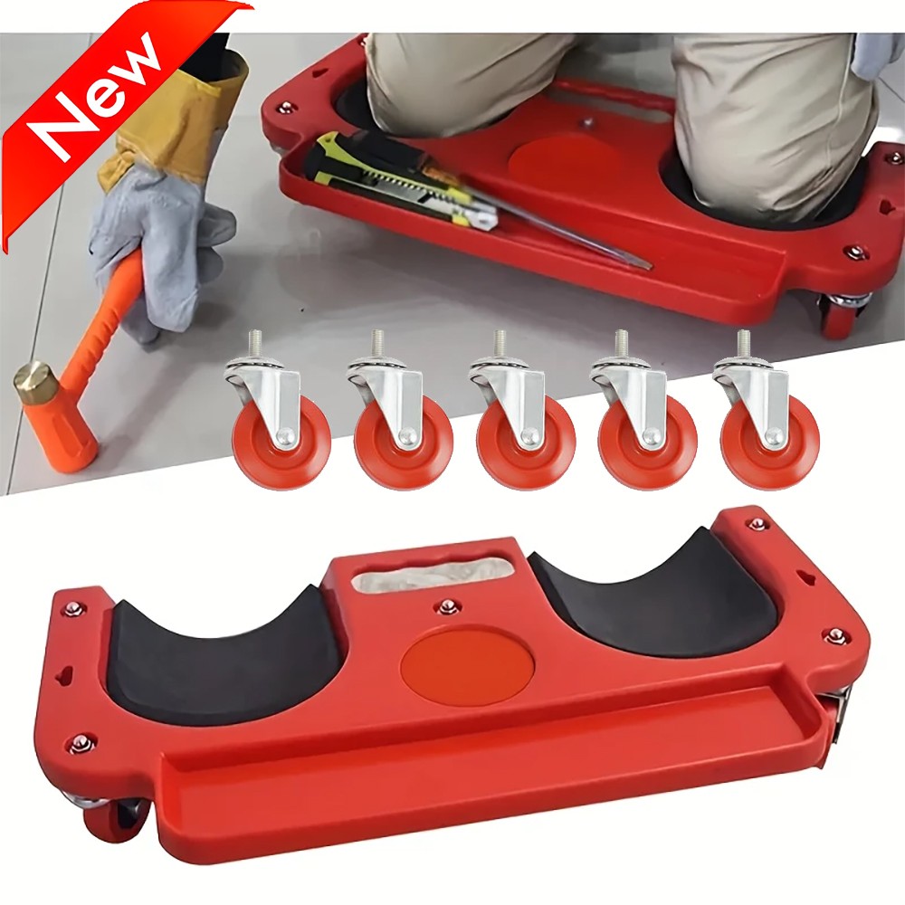 Padded Rolling Knee Creeper with 5 Swivel Castors Magnetic Equipped Tray Comfort
