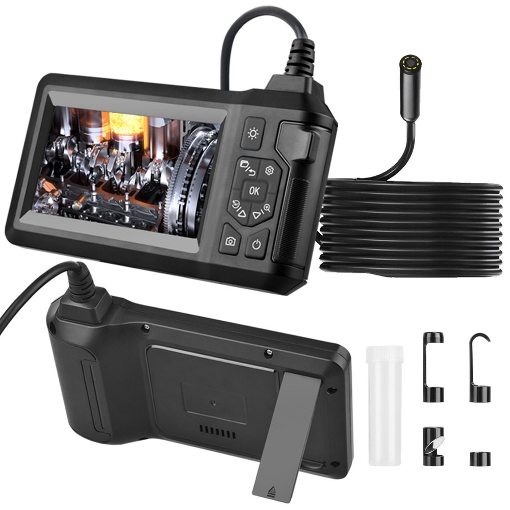 8 LED Adjustable Industrial Borescope Endoscope Camera w/16.4FT Semi-Rigid Cable