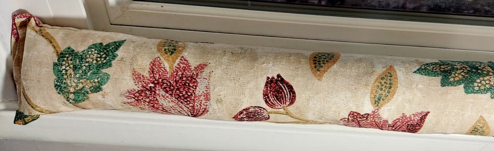 Door Draft Stopper, Cedar Filled, Draft Stopper, Tan, Floral