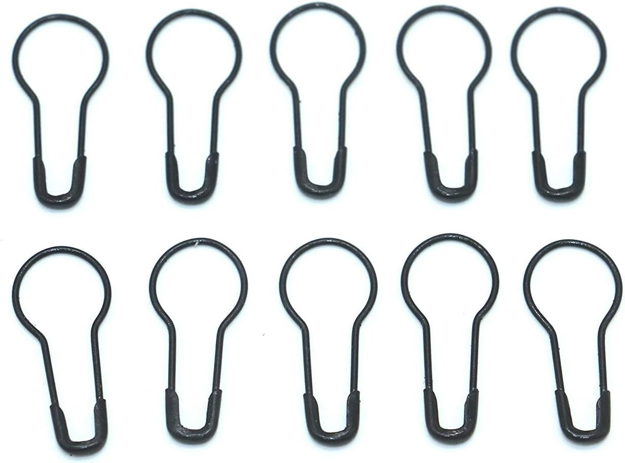 200/500/1000Pcs Metal Black Safety Pins/Gourd Pin/Bulb Pin for Clothing Crafting