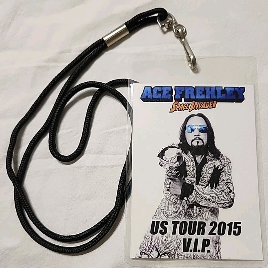 Ace Frehley SPACE INVADER U.S. TOUR 2015 V.I.P. Pass/Lanyard (Frehley's Comet)