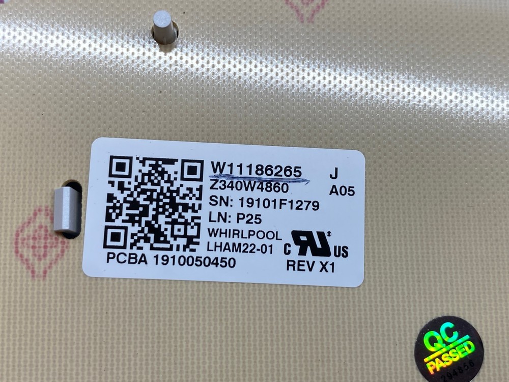 Maytag Washer Interface Control Board P# W11186265