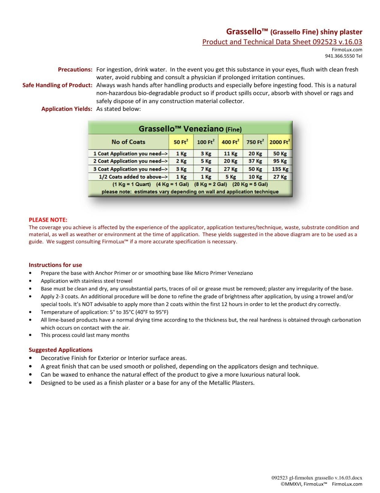 Grassello - by FirmoLux Real Venetian Plaster from Italy (red tone colors)