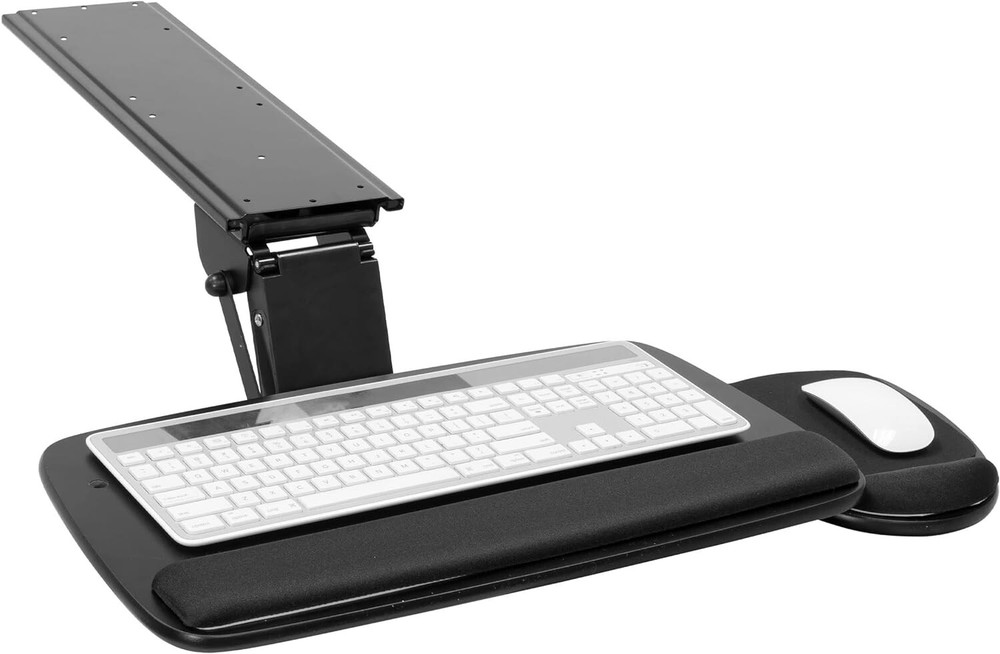 Mount-It! Under Desk Keyboard Tray, Adjustable Keyboard and Mouse Drawer 
