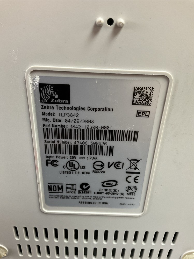 Zebra TLP3842 Thermal Label Printer USB Ethernet