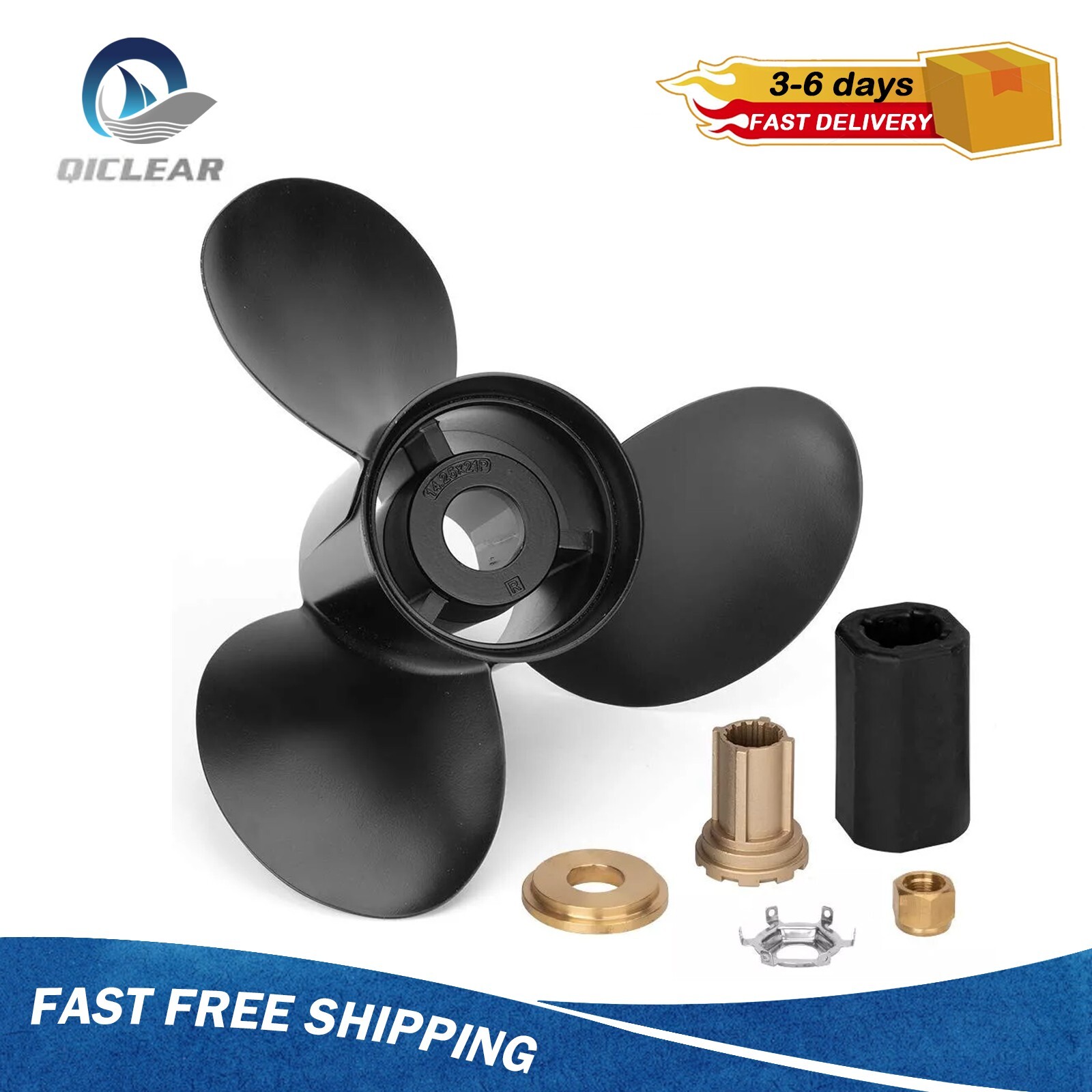 Propeller 14 1/4 x 21 Boat Prop 15 Spline Fit Mercury 130-300HP,48-832832A45,RH