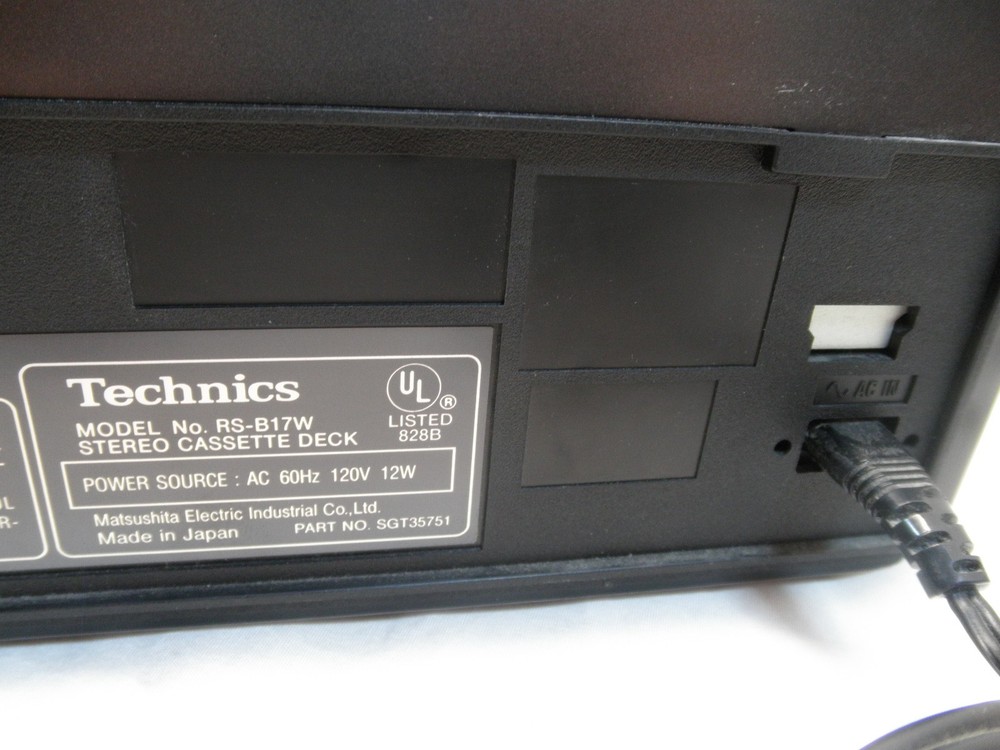 Technics RS-B17W Double Cassette Tape Deck 1-Touch Record Tested, Working