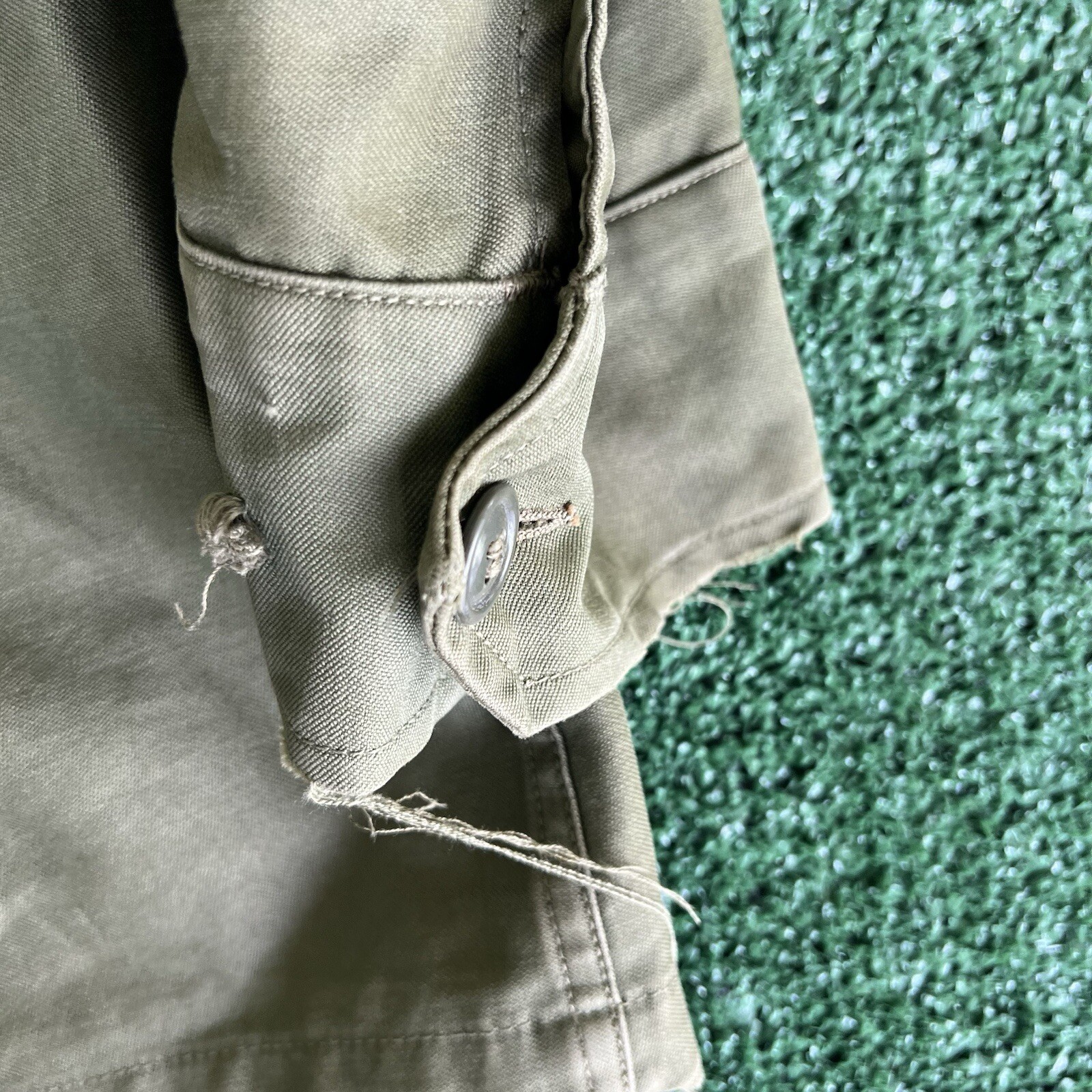 Vintage 50s 60s Korea Vietnam War OG 107 Sateen Jacket Medium Regular Reflective