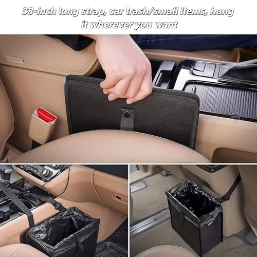 Foldable Hanging Car Trash Can, Large Capacity Waterproof Bag, Leakproof