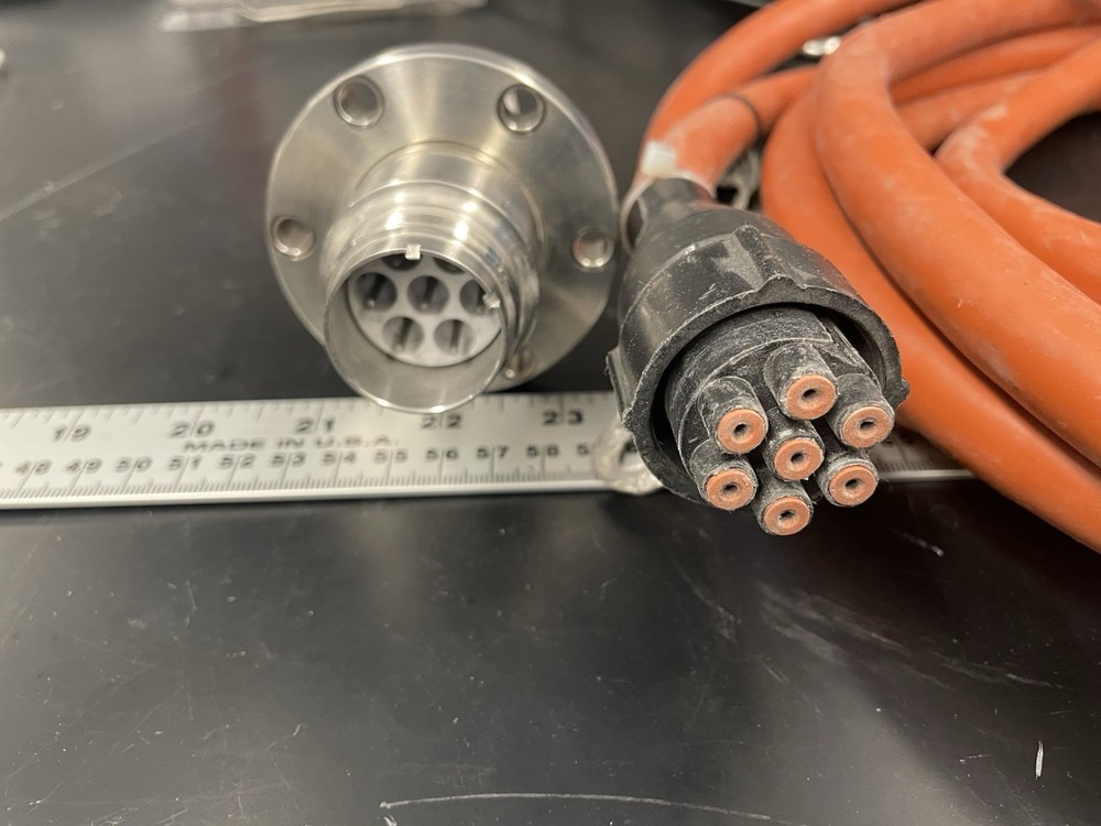 CF275 Conflat 7 conductor high voltage electrical feedthrough, e-gun cable