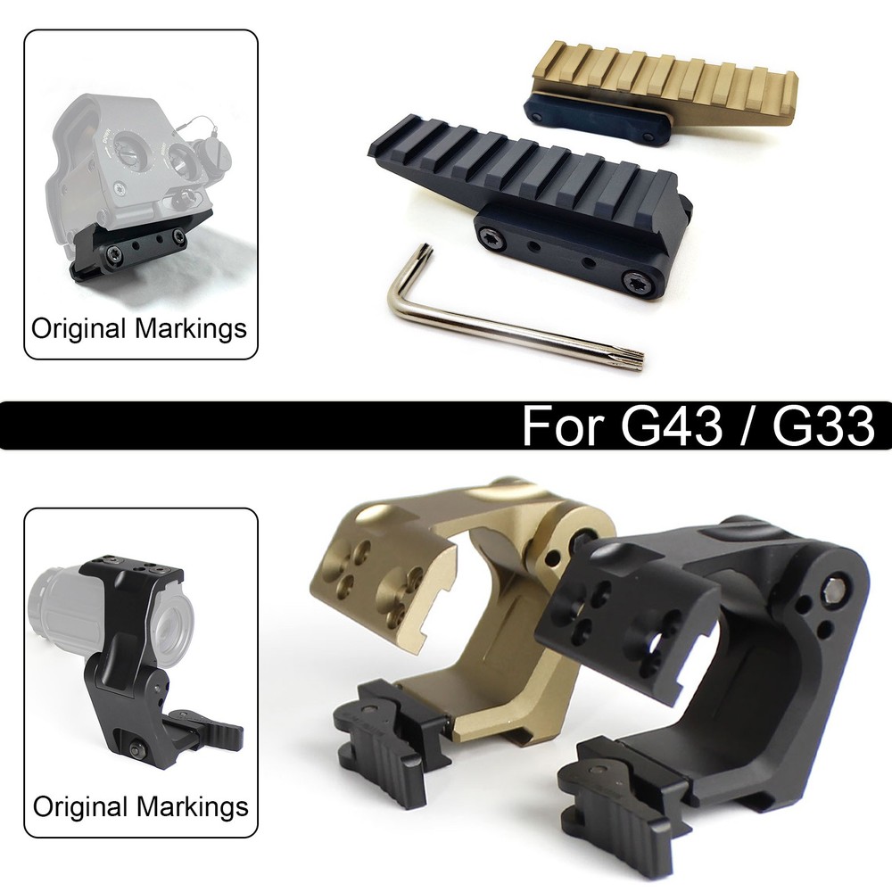 2.26" Universal FTC Magnifier Mount for G33 G43 Scope + Red Dot Fast Riser Mount