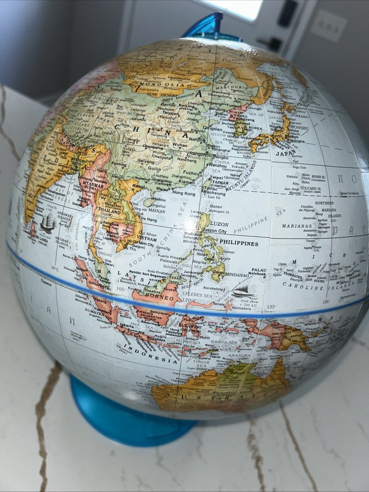 GLOBEMASTER 12 Inch Diameter Textured Globe Blue Stand