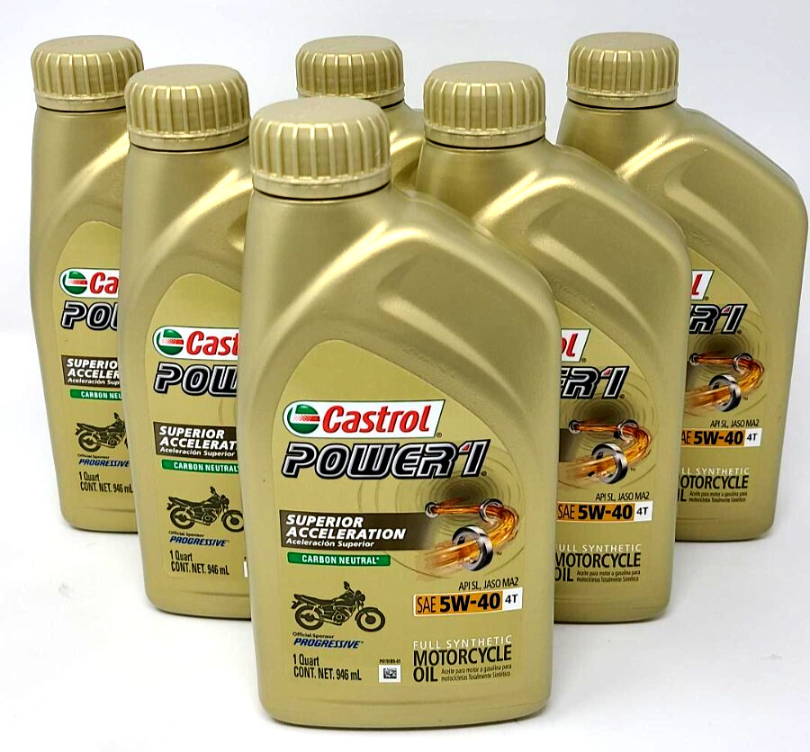 Castrol Power 1 Racing 4T Motorcycle Oil - 5W40 1 QT CASE OF 6