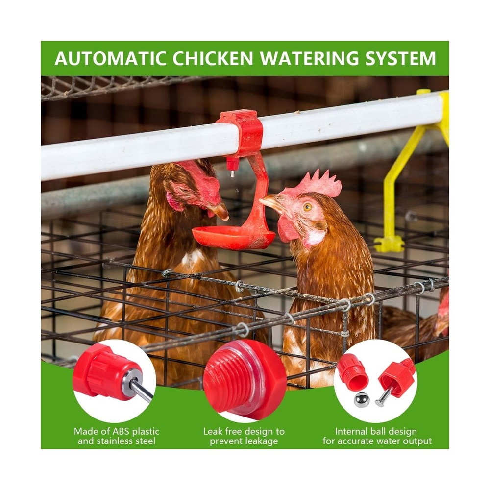 30 Pack Automatic Chicken Waterer Poultry Water Nipple Drinker Feed... Fast Ship