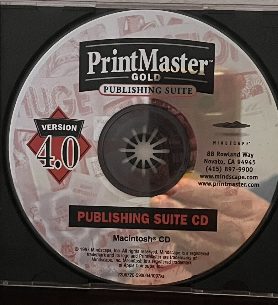PrintMaster Gold Publishing Suite PC CD-ROM 1997 CD Macintosh Publishing Suite